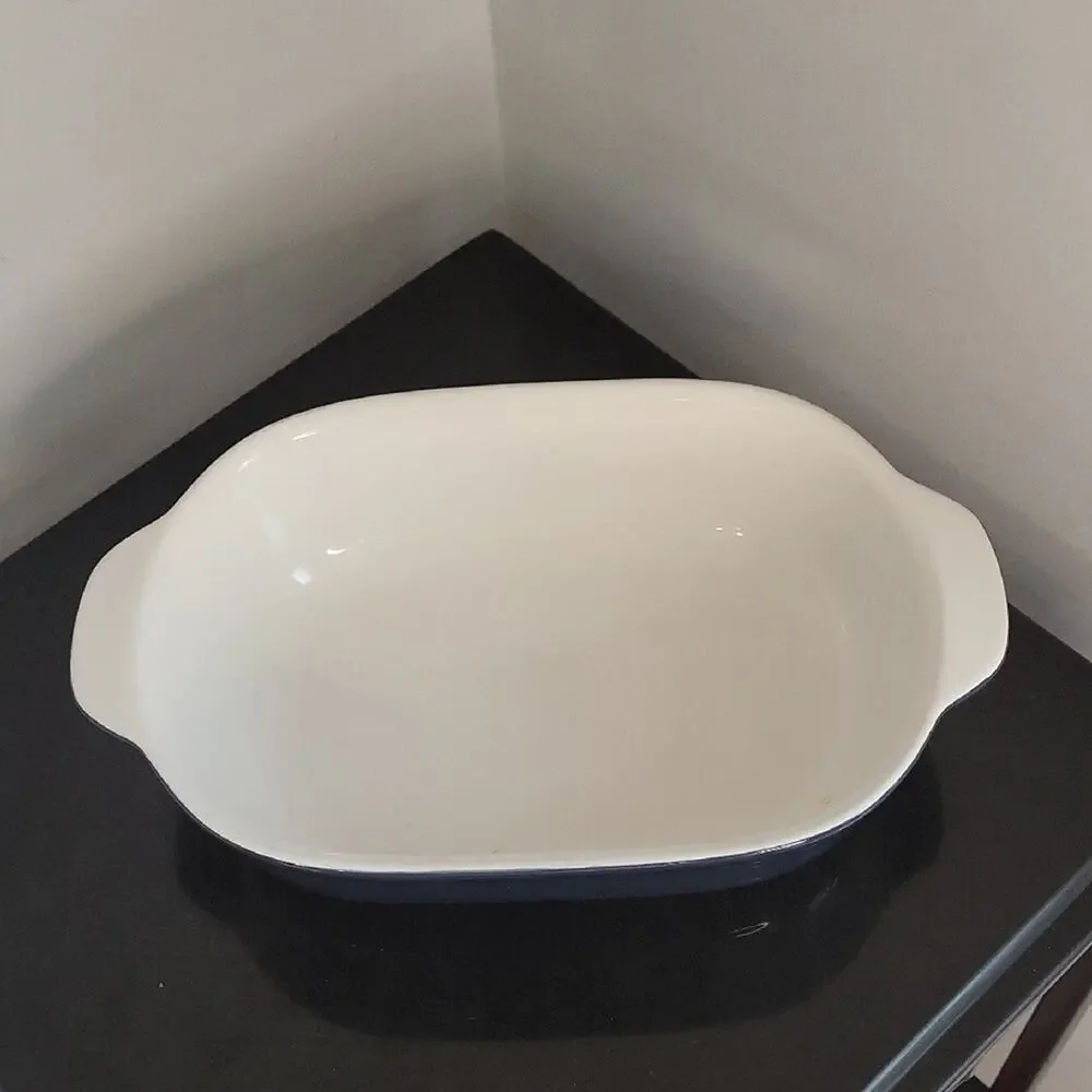 Corning Ware Nautical Navy Blue and White Baking Dish with Plastic Lid 1.5 Qt